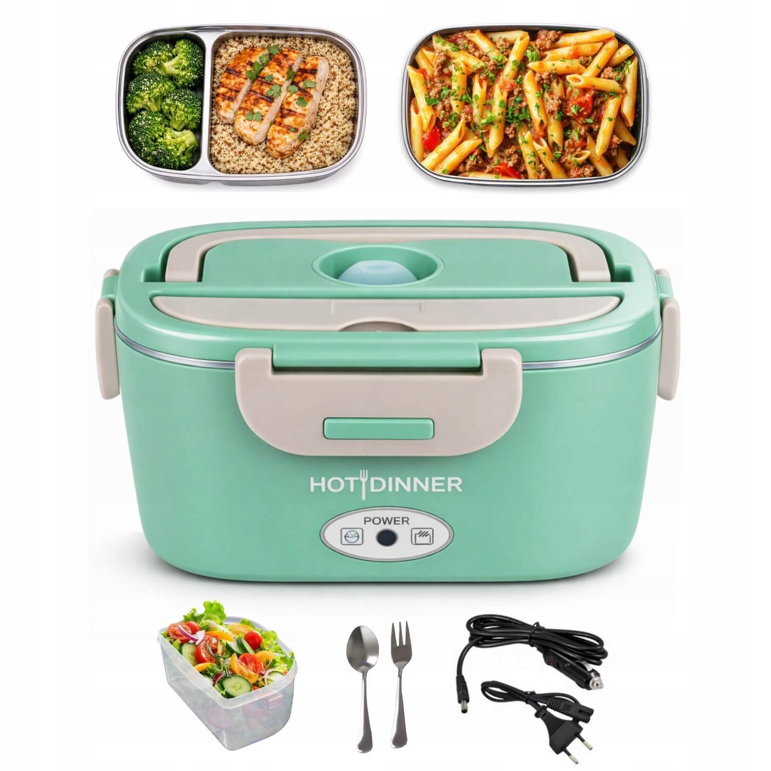 Elektrinė pietų dėžutė Hot Dinner 15 l 60 W 1224230 V su terminiu krepšiu su stalo įrankiais belsilt Elektrinė pietų dėžutė Hot Dinner 15 l 60 W 1224230 V su terminiu krepšiu su stalo įrankiais