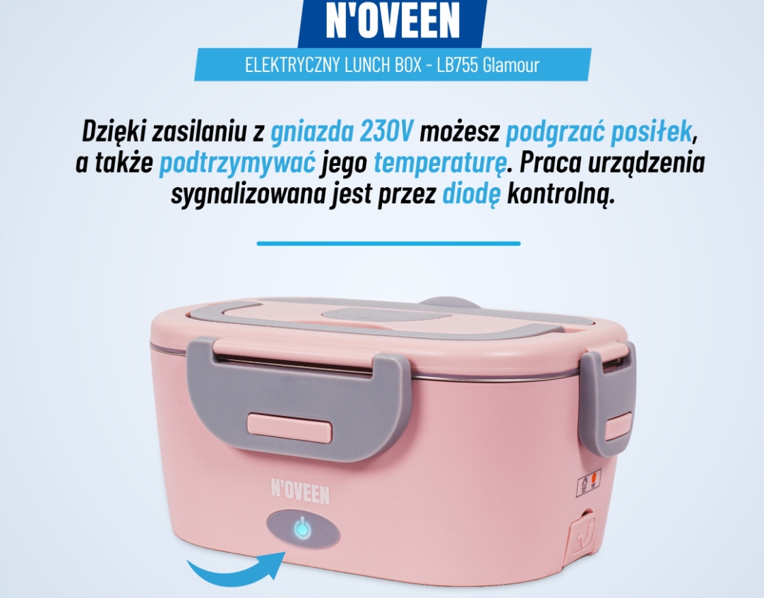 Elektrinė pietų dėžutė Noveen LB755 11 l 60 W 1224230 V su terminiu krepšiu su šaukštu belsilt Elektrinė pietų dėžutė Noveen LB755 11 l 60 W 1224230 V su terminiu krepšiu su šaukštu