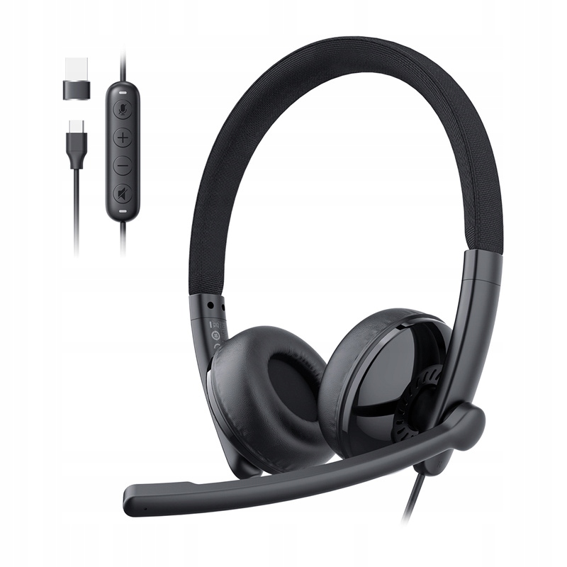 Emeet GeniusCall ausinės su mikrofonu USBA USBC HD skirta Biurui PC USB kabelis belsilt Emeet GeniusCall ausinės su mikrofonu USB A USB C HD skirta Biurui PC USB kabelis