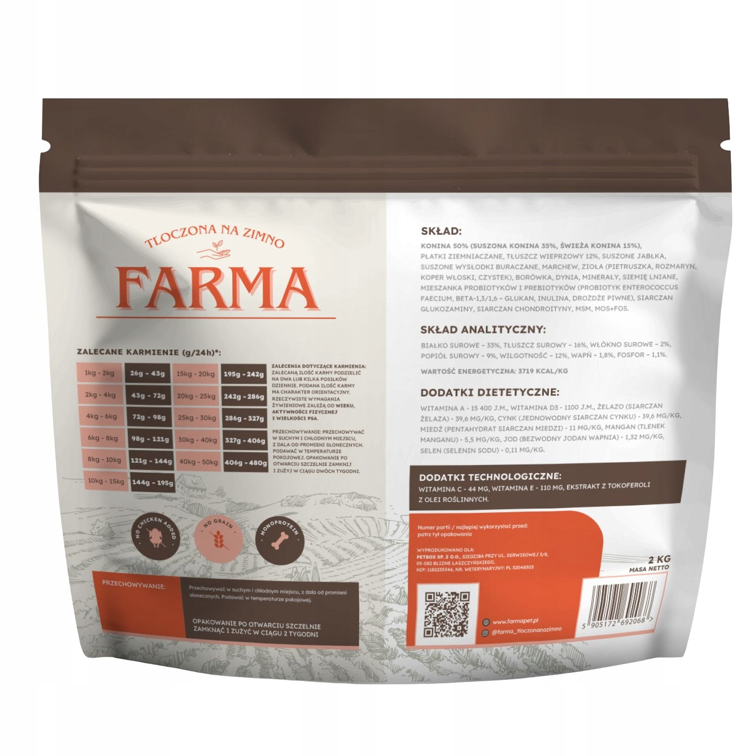 Farma monoproteinis šaltai spaustas maistas šunims su arkliena 2 kg belsilt Farma monoproteinis šaltai spaustas maistas šunims su arkliena 2 kg