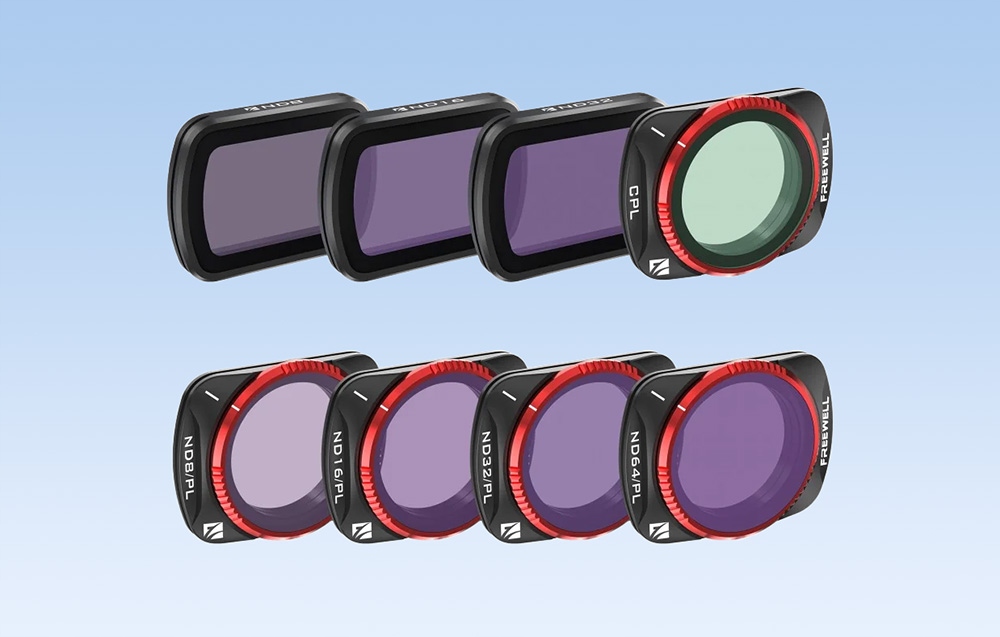 Freewell rinkinys 8x filtras All Day Cpl ND pl kamerai DJI Osmo Pocket 3 belsilt Freewell rinkinys 8x filtras All Day Cpl ND pl kamerai DJI Osmo Pocket 3