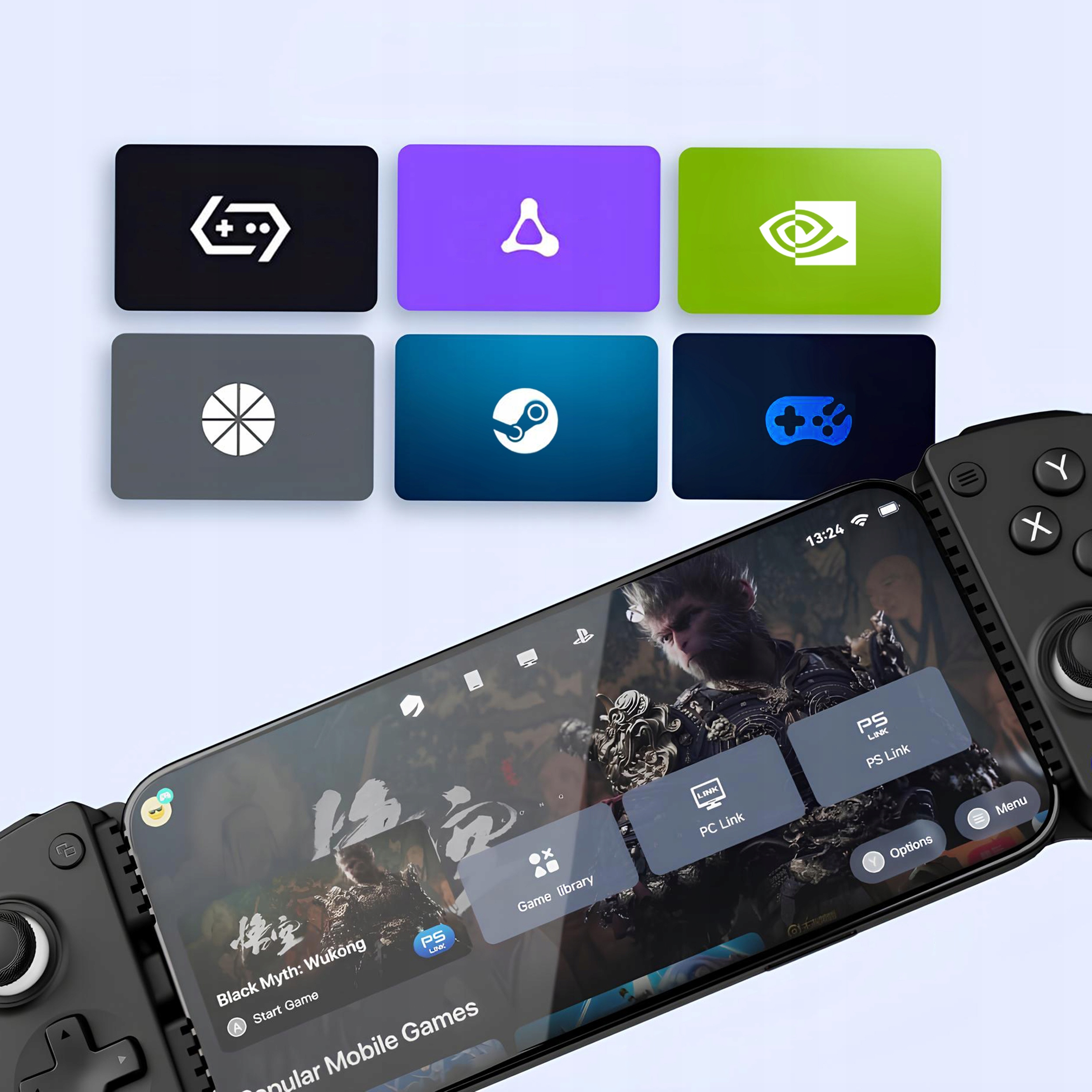 Gamepad valdiklis mobilus GameSir X5 Lite USB-C su laikiklis telefonui