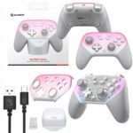 Gamepad valdiklis skirta žaidimų Gamesir Super Nova rožinis PC / iOS / Switch BT USB