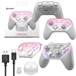 Gamepad valdiklis skirta žaidimų Gamesir Super Nova rožinis PC / iOS / Switch BT USB