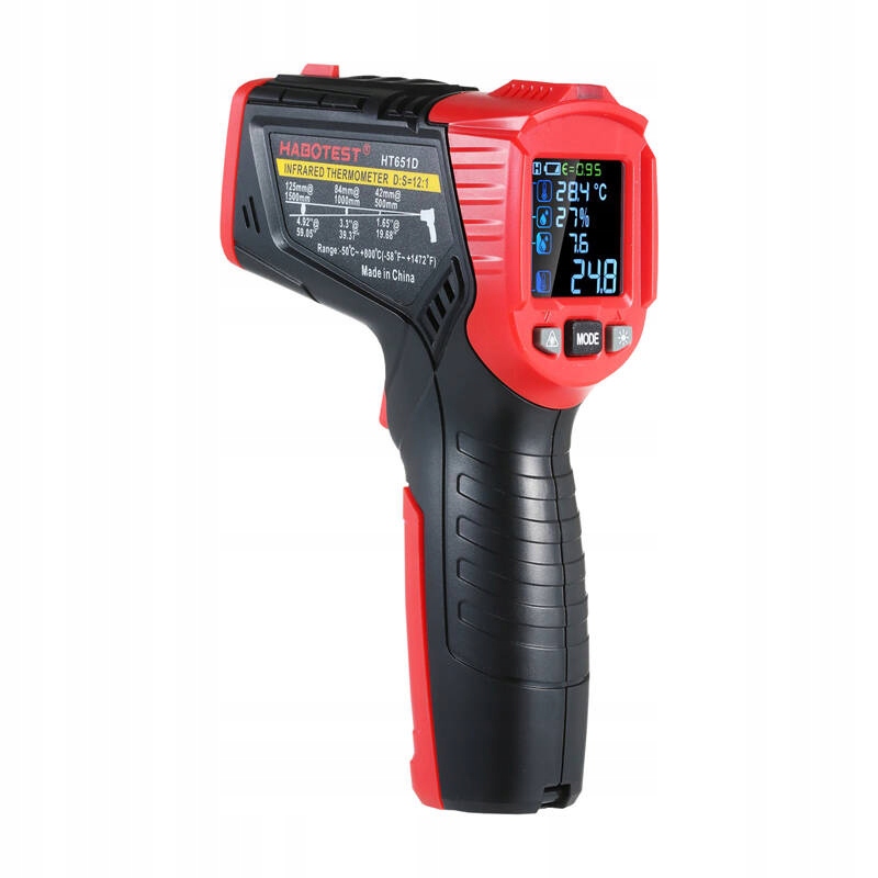 Habotest HT651D termometras skaitmeninis pirometras lazerinis drėgmės su termopora