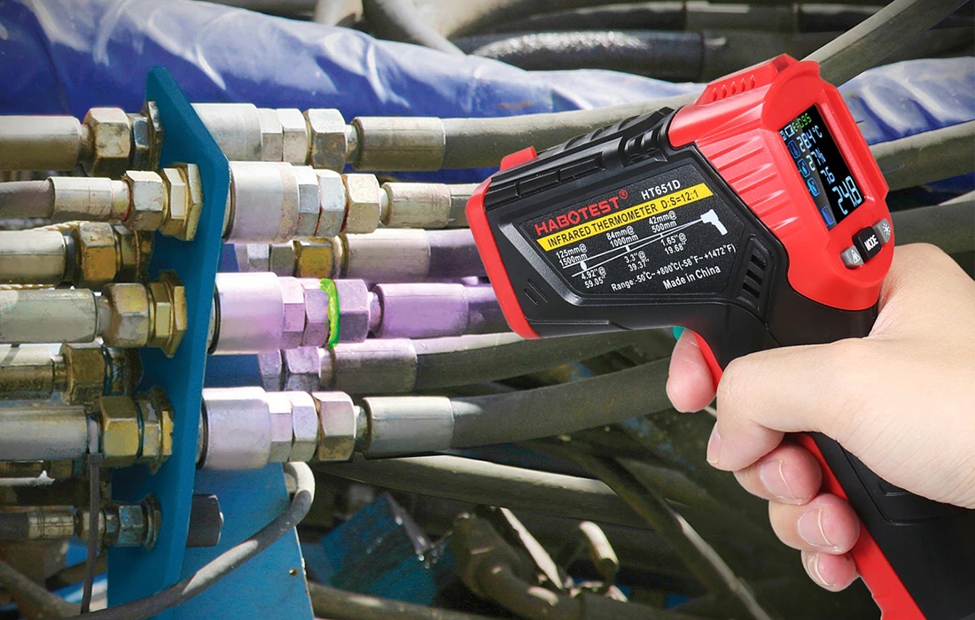 Habotest HT651D termometras skaitmeninis pirometras lazerinis drėgmės su termopora