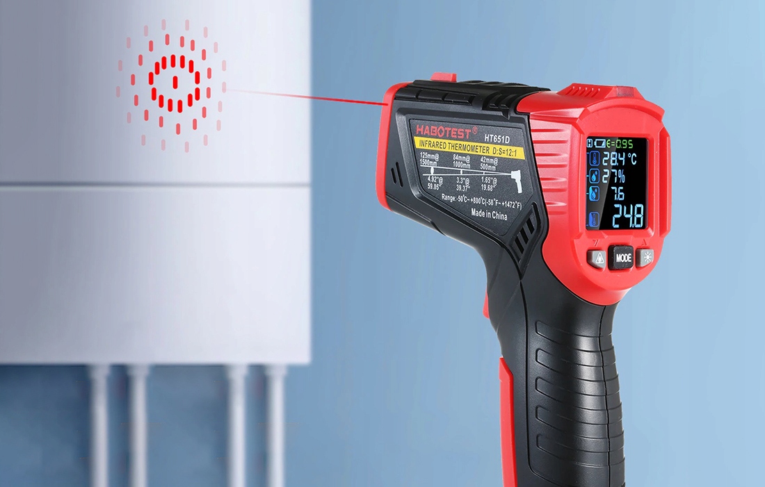 Habotest HT651D termometras skaitmeninis pirometras lazerinis drėgmės su termopora