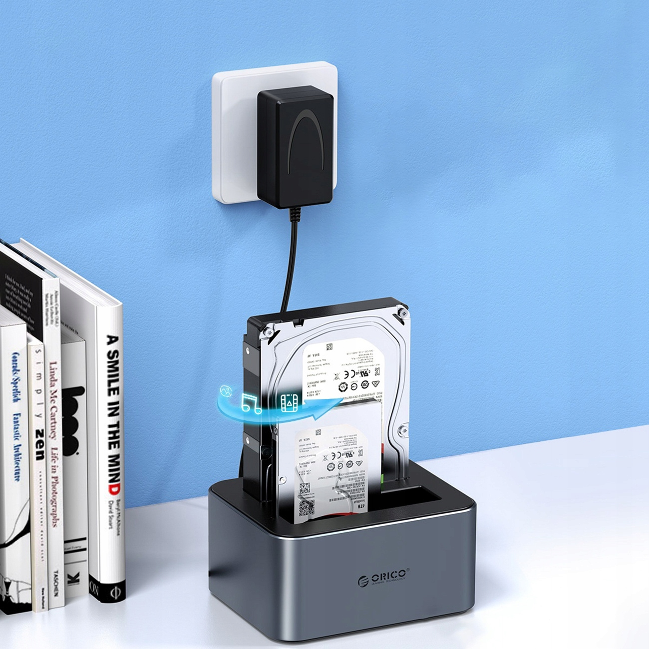 Įkrovimo stotelė ant 2 diskai 25 35 Sata HDD SSD 44TB Orico belsilt Įkrovimo stotelė ant 2 diskai 25 35 Sata HDD SSD 44TB Orico