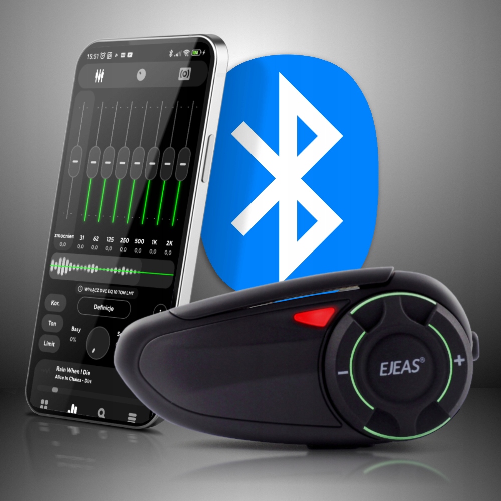 Interkomas motociklo Ejeas Q8 USBC Bluetooth programėlė Radio FM belsilt Interkomas motociklo Ejeas Q8 USB C Bluetooth programėlė Radio FM