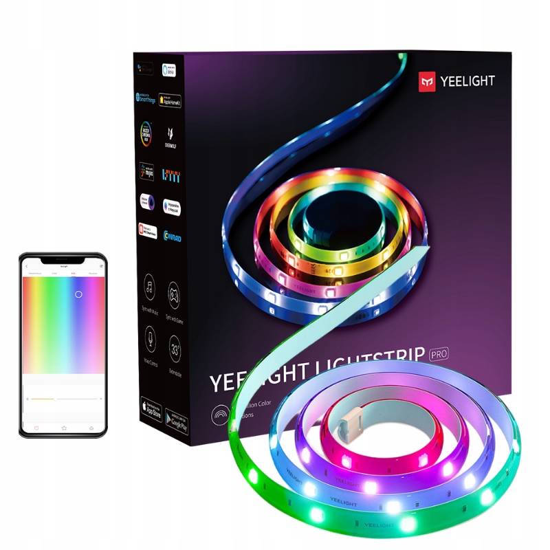 Išmanioji LED juosta Yeelight Lightstrip Pro RGB Įvairiaspalvė Bt 42 2m belsilt Išmanioji LED juosta Yeelight Lightstrip Pro RGB Įvairiaspalvė Bt 42 2m