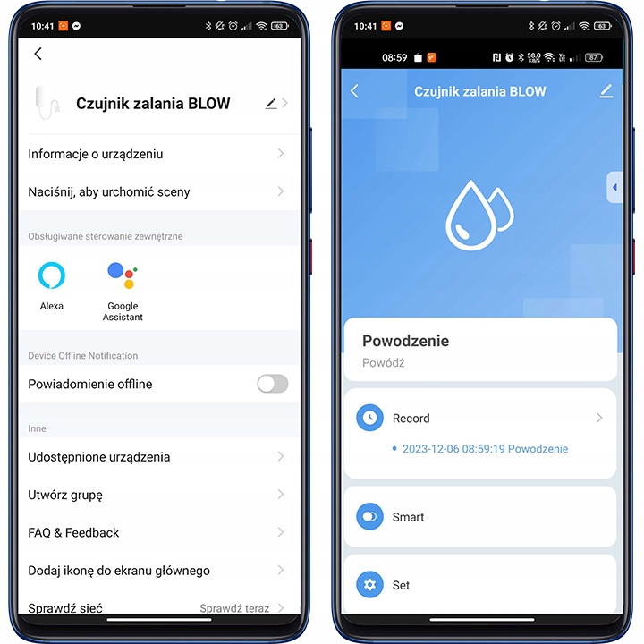 Išmanusis vandens nuotėkio jutiklis BLOW WiFi Tuya Smart Life belsilt Išmanusis vandens nuotėkio jutiklis BLOW Wi Fi Tuya Smart Life