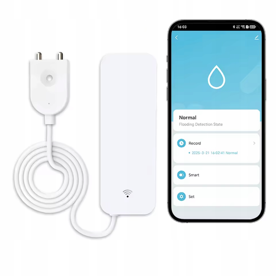 Išmanusis vandens nuotėkio jutiklis WiFi Tuya Smart Life be papildomo valdymo centro belsilt Išmanusis vandens nuotėkio jutiklis Wi Fi Tuya Smart Life be papildomo valdymo centro