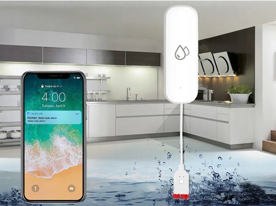 Išmanusis vandens nuotėkio jutiklis WiFi Tuya Smart Life be papildomo valdymo centro belsilt Išmanusis vandens nuotėkio jutiklis Wi Fi Tuya Smart Life be papildomo valdymo centro