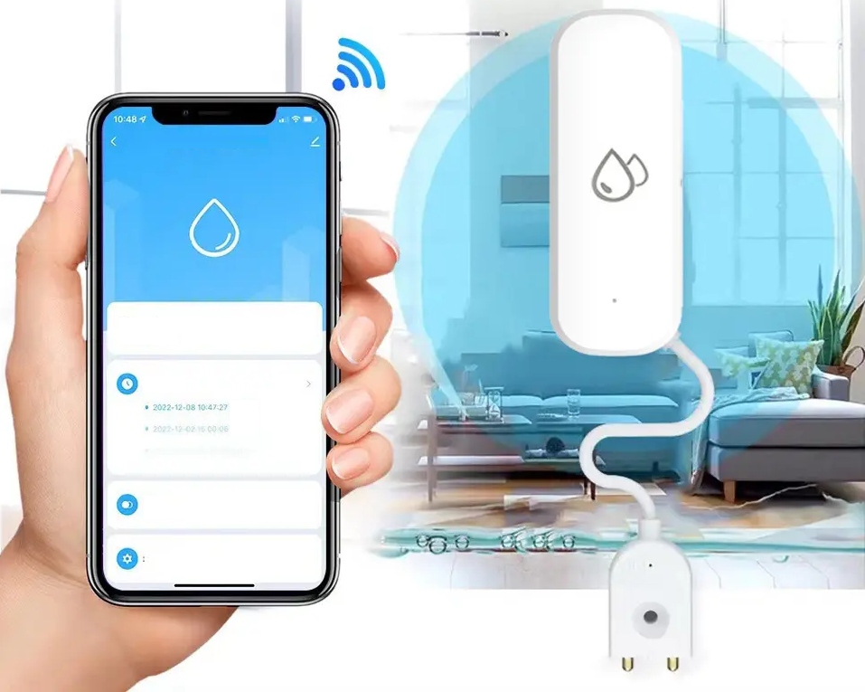 Išmanusis vandens nuotėkio jutiklis WiFi Tuya Smart Life be papildomo valdymo centro belsilt Išmanusis vandens nuotėkio jutiklis Wi Fi Tuya Smart Life be papildomo valdymo centro