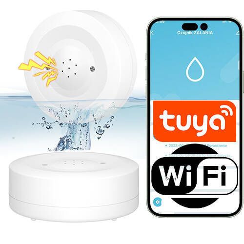 Išmanusis vandens nuotėkio jutiklis WiFi Tuya Smart Life IP55 belsilt Išmanusis vandens nuotėkio jutiklis Wi Fi Tuya Smart Life IP55