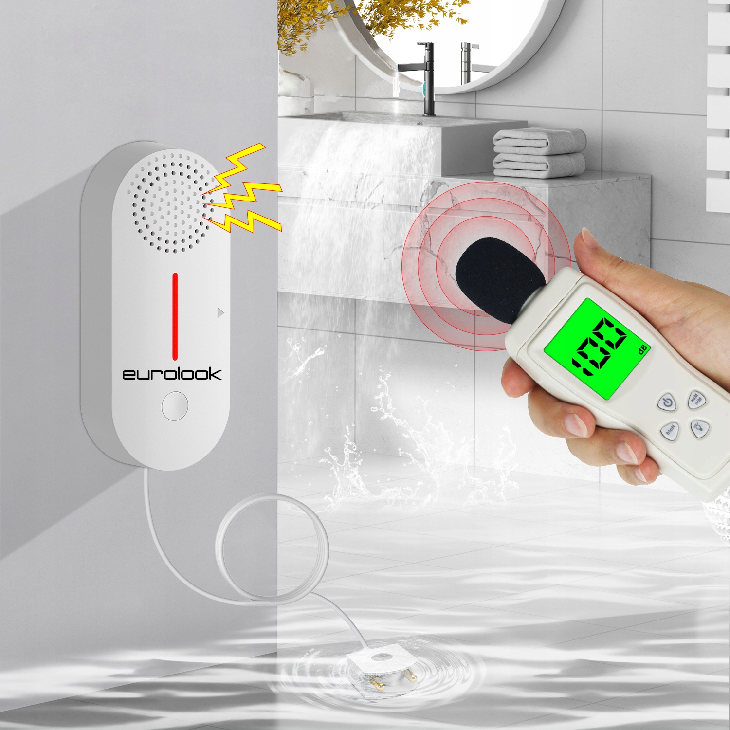 Išmanusis vandens nuotėkio jutiklis WiFi Tuya Smart Life su 100 dB garsiniu signalu belsilt Išmanusis vandens nuotėkio jutiklis Wi Fi Tuya Smart Life su 100 dB garsiniu signalu