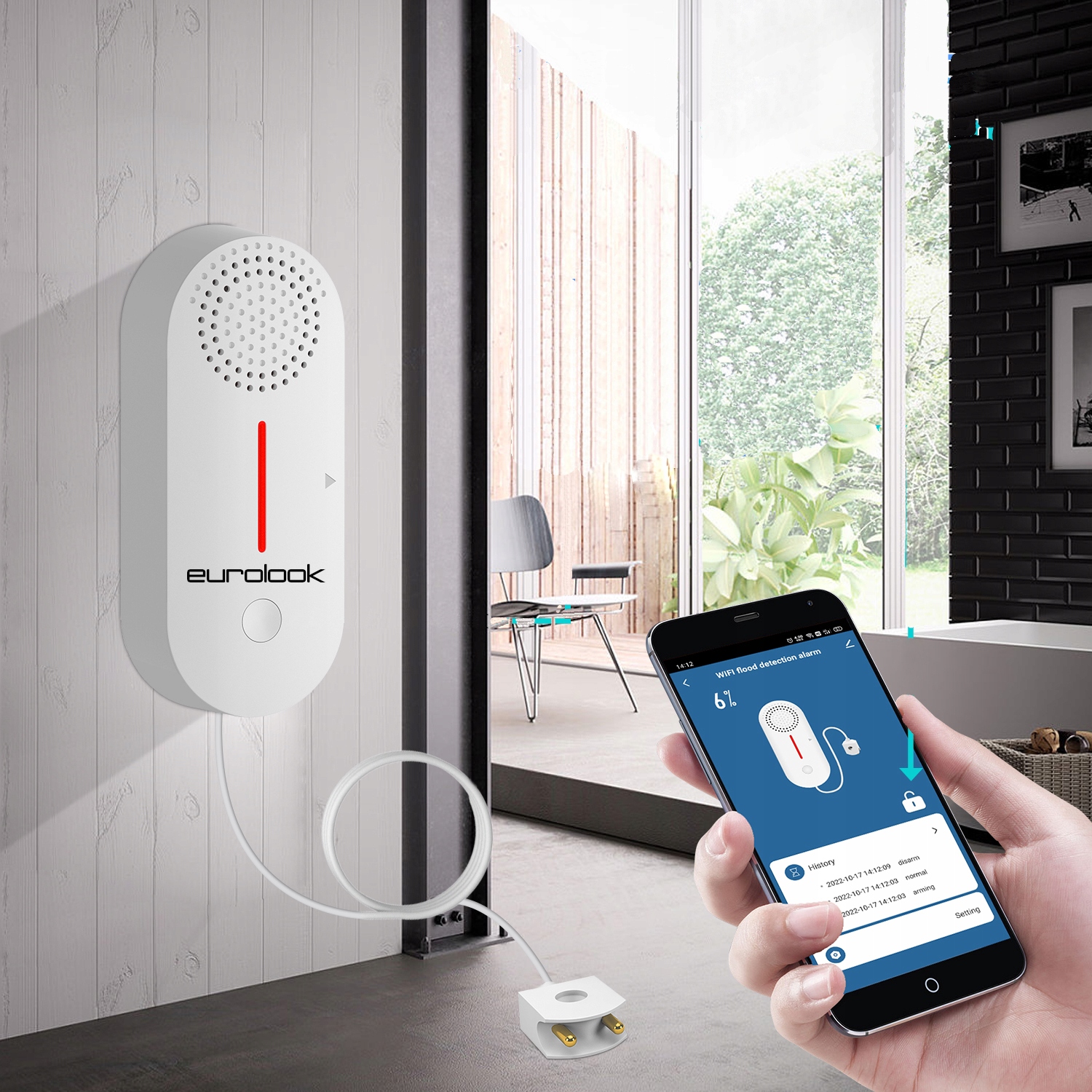 Išmanusis vandens nuotėkio jutiklis WiFi Tuya Smart Life su 100 dB garsiniu signalu belsilt Išmanusis vandens nuotėkio jutiklis Wi Fi Tuya Smart Life su 100 dB garsiniu signalu