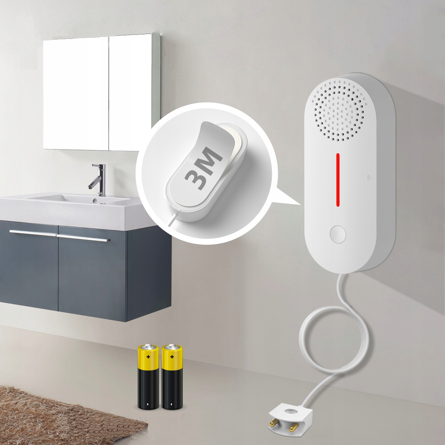 Išmanusis vandens nuotėkio jutiklis WiFi Tuya Smart Life su 100 dB garsiniu signalu belsilt Išmanusis vandens nuotėkio jutiklis Wi Fi Tuya Smart Life su 100 dB garsiniu signalu
