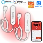 Išmanusis vandens nuotėkio jutiklis WiFi Tuya Smart Life su 80 dB garsiniu signalu belsilt Išmanusis vandens nuotėkio jutiklis Wi Fi Tuya Smart Life su 80 dB garsiniu signalu