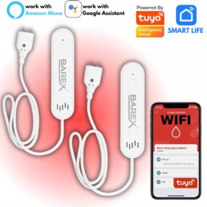 Išmanusis vandens nuotėkio jutiklis WiFi Tuya Smart Life su 80 dB garsiniu signalu belsilt Išmanusis vandens nuotėkio jutiklis Wi Fi Tuya Smart Life su 80 dB garsiniu signalu