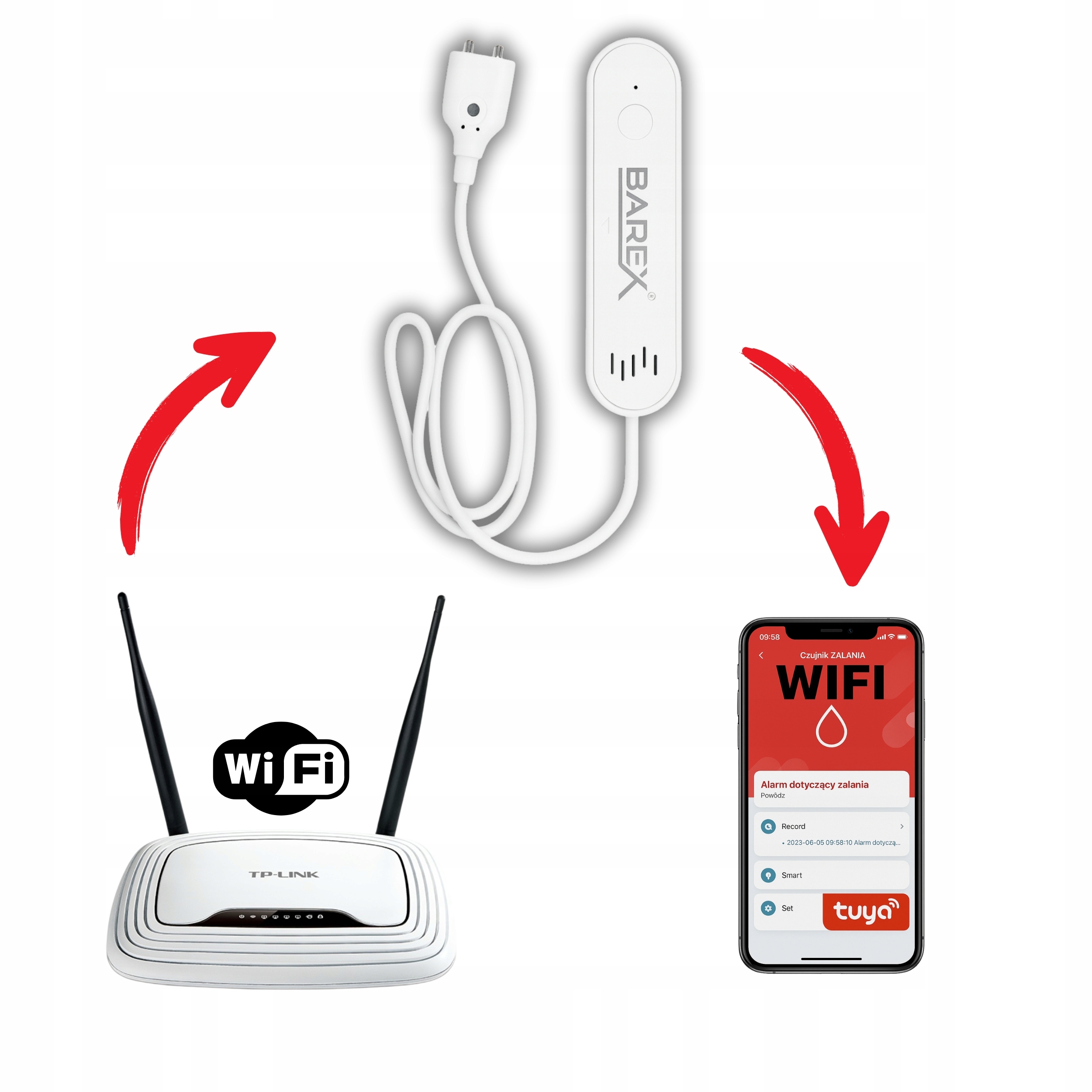 Išmanusis vandens nuotėkio jutiklis WiFi Tuya Smart Life su 80 dB garsiniu signalu belsilt Išmanusis vandens nuotėkio jutiklis Wi Fi Tuya Smart Life su 80 dB garsiniu signalu