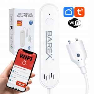 Išmanusis vandens nuotėkio jutiklis WiFi Tuya Smart Life su 80 dB garsiniu signalu virtuvės bei vonios apsaugai belsilt Išmanusis vandens nuotėkio jutiklis Wi Fi Tuya Smart Life su 80 dB garsiniu signalu virtuvės bei vonios apsaugai