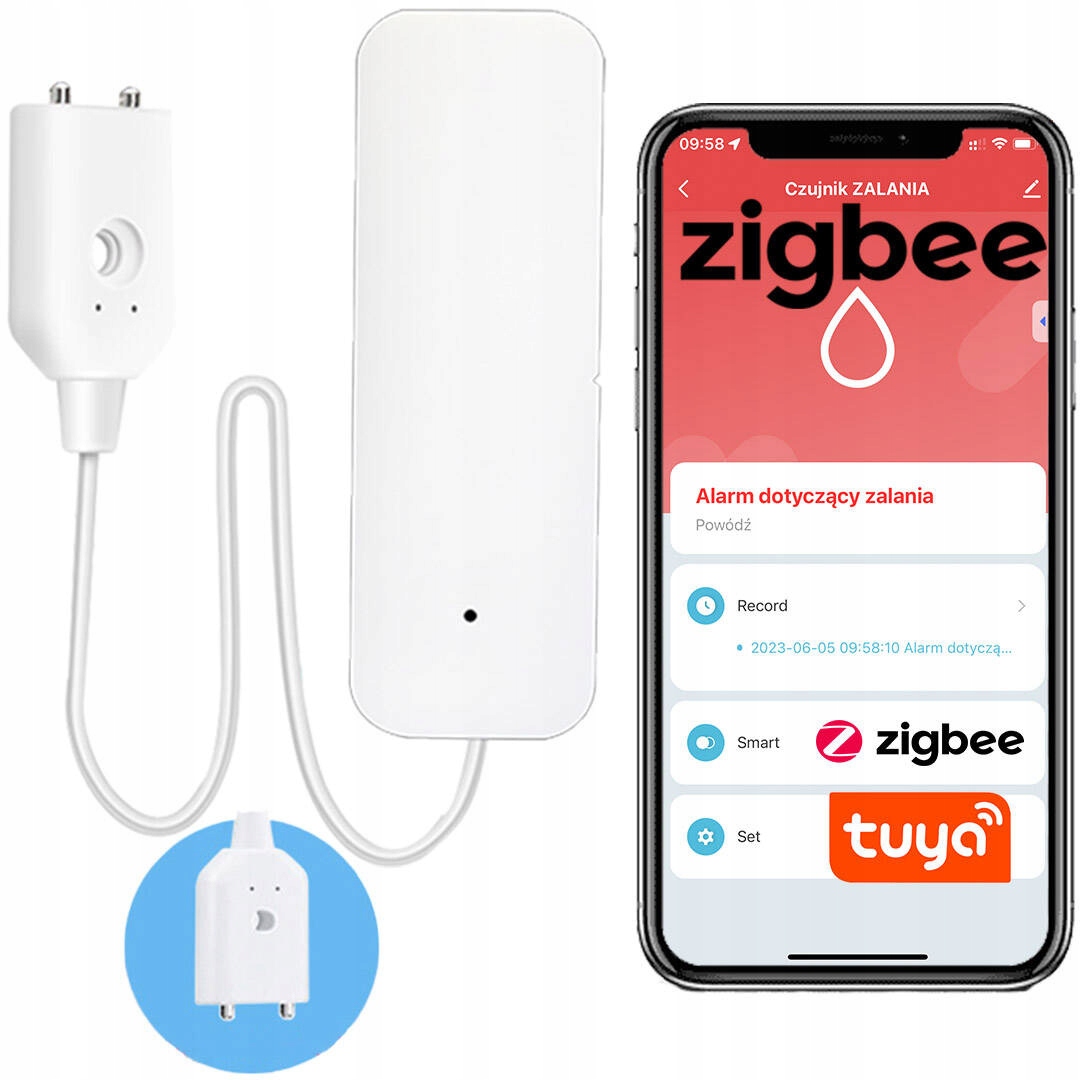 Išmanusis vandens nuotėkio jutiklis Zigbee 30 Tuya Smart Life belsilt Išmanusis vandens nuotėkio jutiklis Zigbee 30 Tuya Smart Life