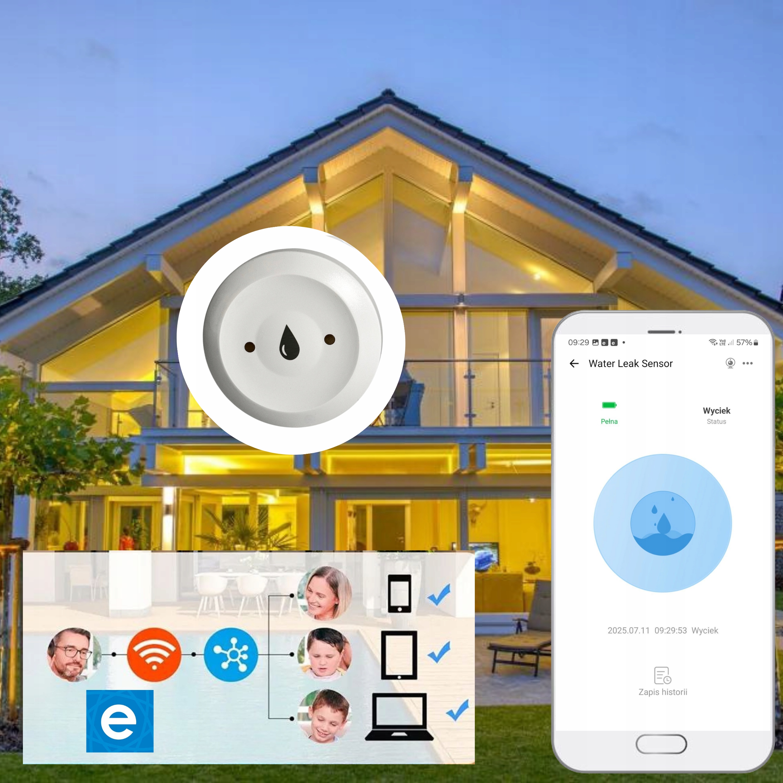 Išmanusis vandens nuotėkio jutiklis Zigbee 30 Tuya Smart Life reikalingas valdymo centras belsilt Išmanusis vandens nuotėkio jutiklis Zigbee 30 Tuya Smart Life reikalingas valdymo centras