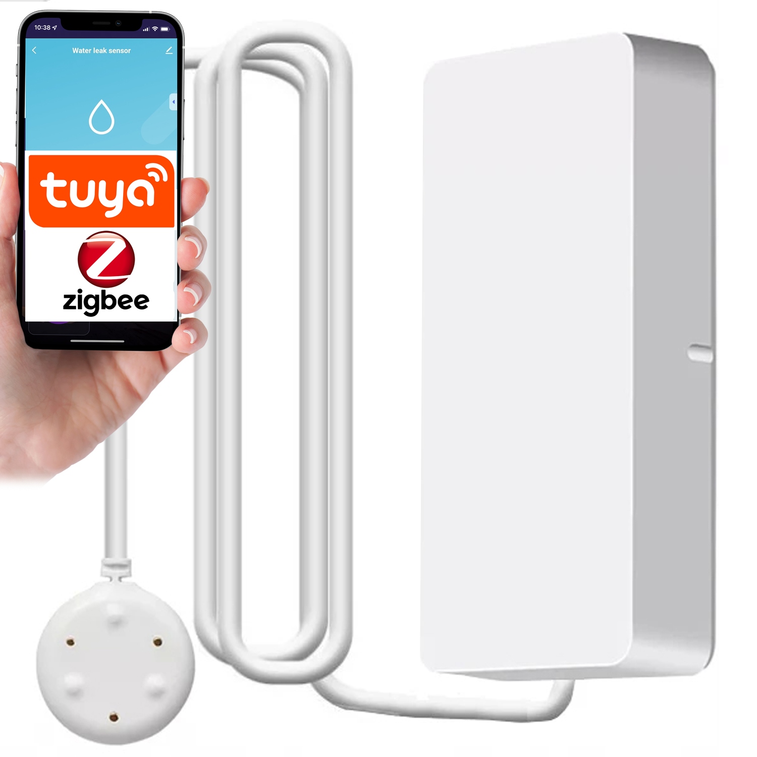 Išmanusis vandens nuotėkio jutiklis Zigbee Tuya Smart Life su išoriniu zondu belsilt Išmanusis vandens nuotėkio jutiklis Zigbee Tuya Smart Life su išoriniu zondu