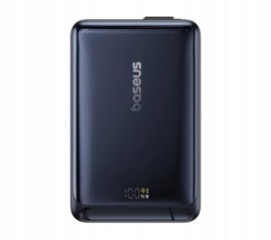 Išorinė baterija Baseus Nomos Qi2 USB C 10000mAh 45 W 2x USB C Tamsiai mėlynas