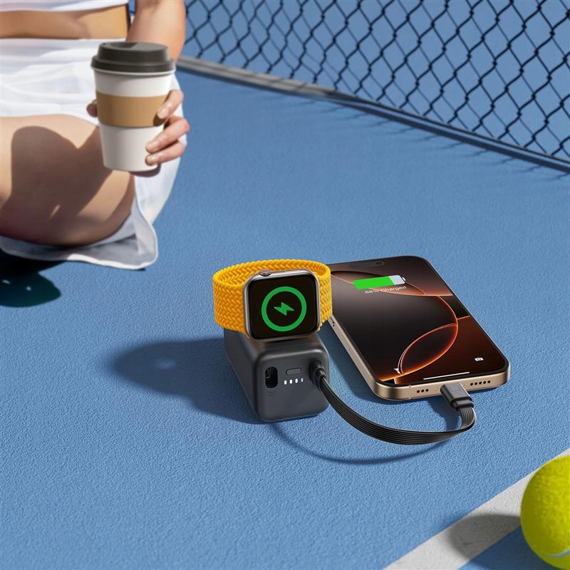 Išorinė baterija Indukcinis 5000 mAh Išorinė baterija Apple įrenginiams Watch USBC Lightning belsilt Išorinė baterija Indukcinis 5000 mAh Išorinė baterija Apple įrenginiams Watch USB C Lightning