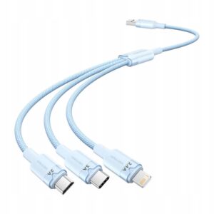 Kabelis USB 20 A skirta 3w1 3 A Vention Ctplg 15M mėlynas