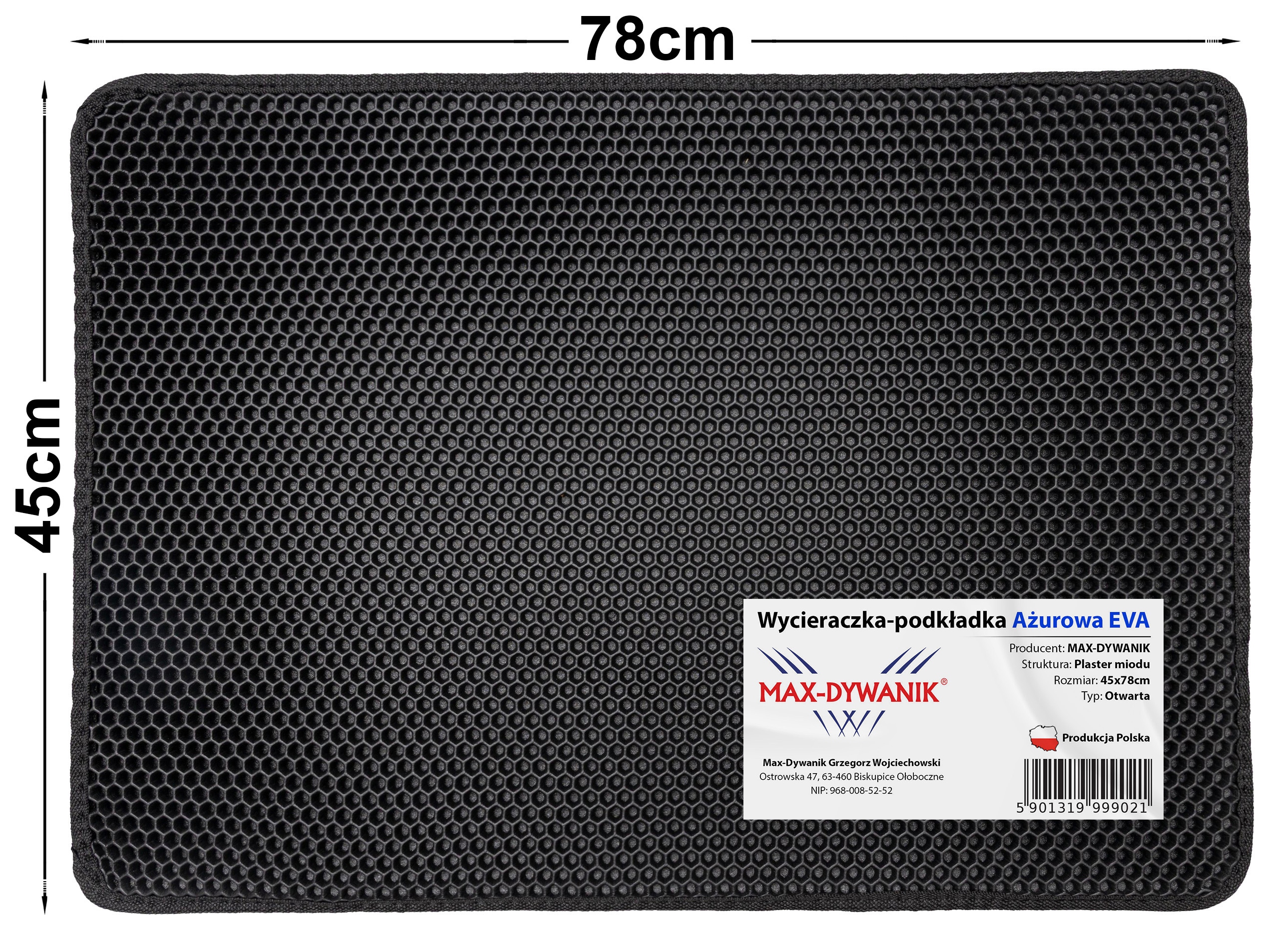 Kilimėlis prie kačių tualeto 45 × 78 cm, atsparus vandeniui ir iš EVA – SMART POCKET