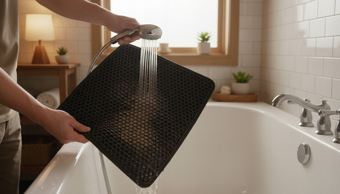 Kilimėlis prie kačių tualeto 45 × 78 cm, atsparus vandeniui ir iš EVA – SMART POCKET
