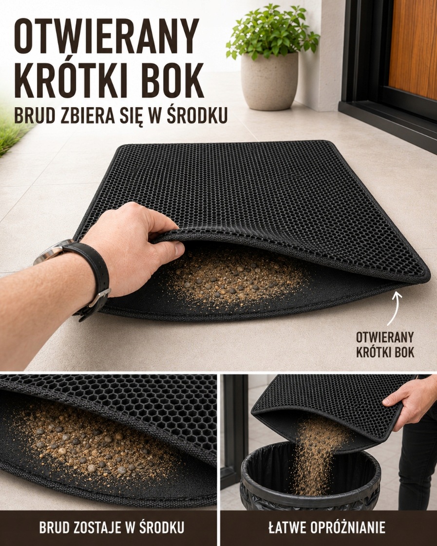 Kilimėlis prie kačių tualeto 45 × 78 cm, atsparus vandeniui ir iš EVA – SMART POCKET