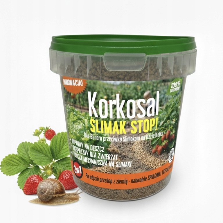 Korkosal Ślimak Stop barjerinė priemonė nuo šliužų ir sraigių 1 l natūrali fizinė barjera belsilt Korkosal Ślimak Stop barjerinė priemonė nuo šliužų ir sraigių 1 l natūrali fizinė barjera