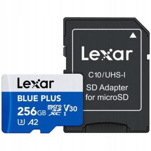 Kortelė Lexar Blue Plus MicroSDHC 256 GB Class 10 UHS I  U3 A2 V30
