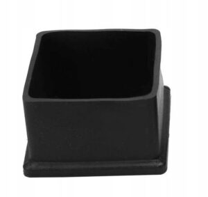 Kvadratiniai guminiai kėdžių kojų antgaliai 47 × 47 mm juodi 4 vnt