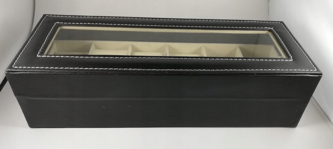 Laikrodžių dėžutė 6 laikrodžiams su užraktu su vieta papuošalams juoda 30x112x81cm belsilt Laikrodžių dėžutė 6 laikrodžiams su užraktu su vieta papuošalams juoda 30x112x81cm