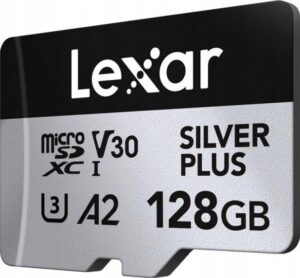 Lexar 128GB microSDXC Professional Silver Plus UHS I A2 V30 U3 4K
