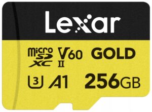 Lexar microSDXC Gold 256GB Uhs ii U3 V60 A1 R 280MB  s su 180MB  s