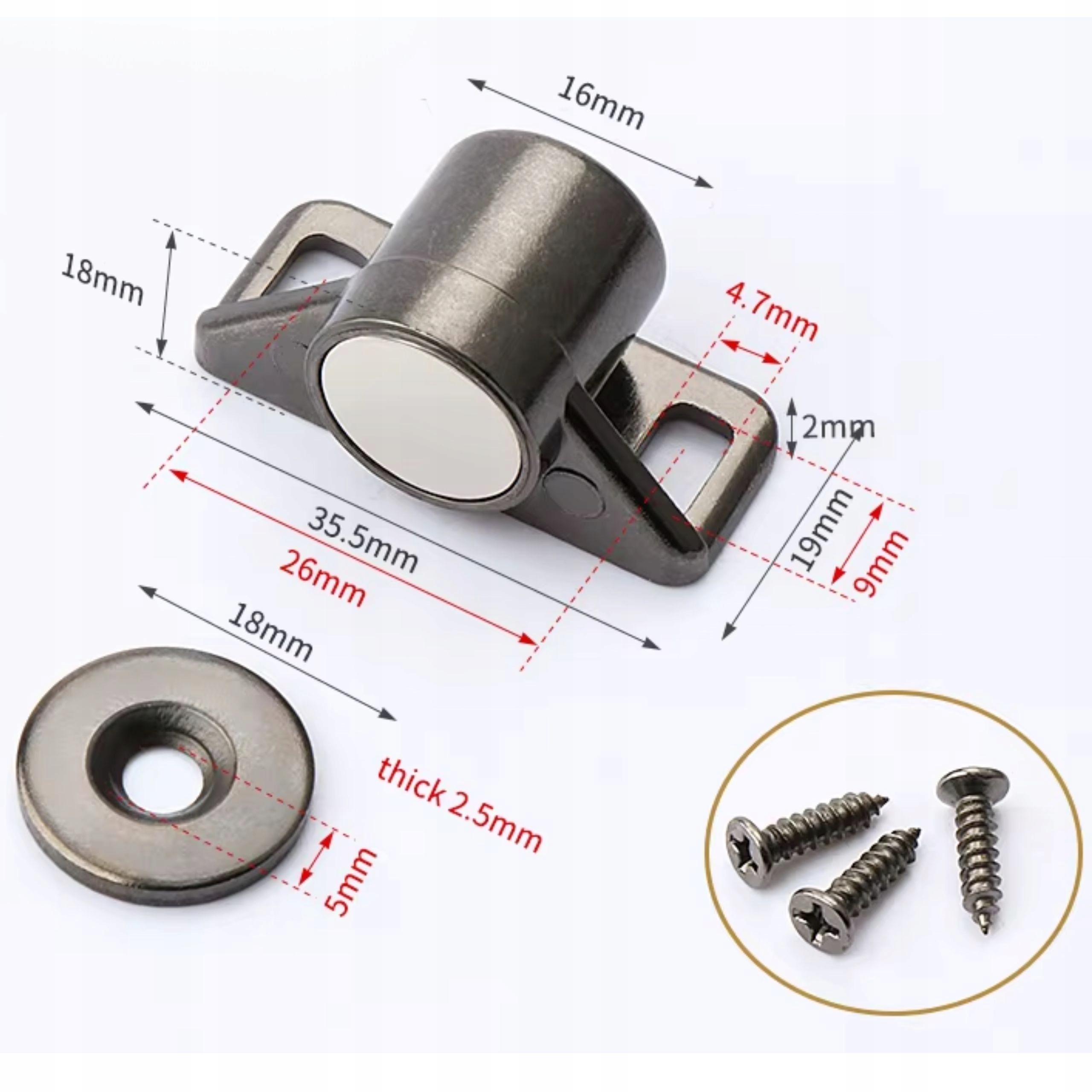 magnetiniaidurulaikikliaiirpritraukejai2595972 belsilt Gunmetal spalvos magnetinis spintelių fiksatorius 25 kg 1 vnt