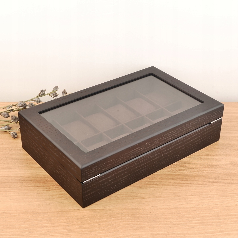 Medinė laikrodžių dėžutė 12 laikrodžiams su užraktu su vieta papuošalams 84x43cm belsilt Medinė laikrodžių dėžutė 12 laikrodžiams su užraktu su vieta papuošalams 84x43cm