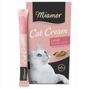 Miamor Cat Cream kreminis lašišos skanėstas katėms, 6 x 15 g