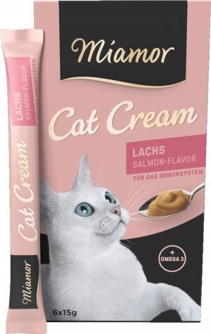 Miamor Cat Cream lašišos kremas katėms su omega-3, 6 x 15 g