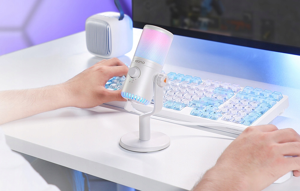 Mikrofonas Maono DM30RGB žaidimų skirta kompiuteriui studijinis dinaminis USB 35mm belsilt Mikrofonas Maono DM30RGB žaidimų skirta kompiuteriui studijinis dinaminis USB 35mm