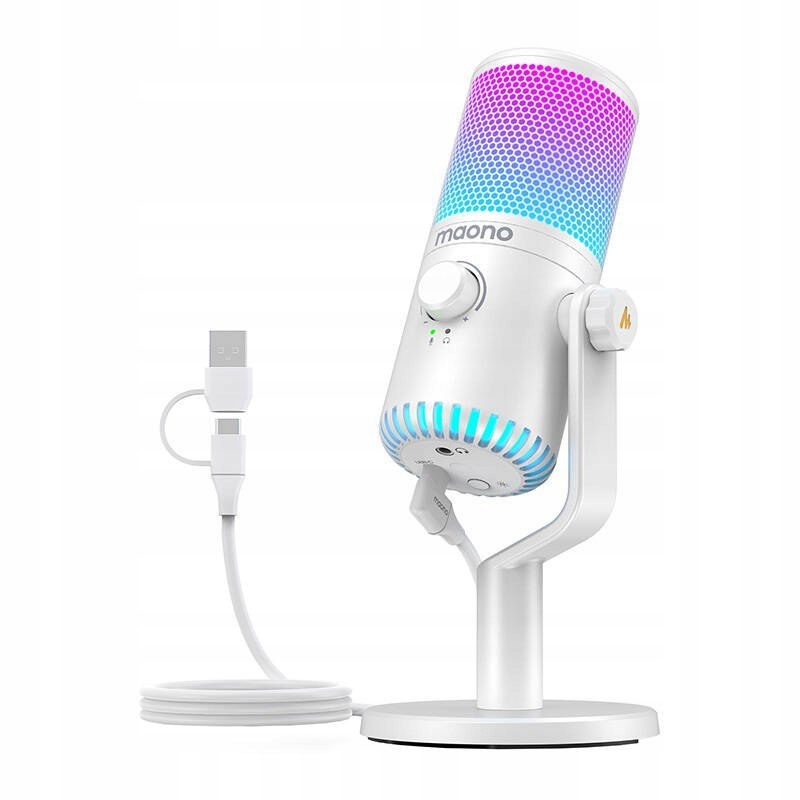 Mikrofonas Maono DM30RGB žaidimų skirta kompiuteriui studijinis dinaminis USB 35mm belsilt Mikrofonas Maono DM30RGB žaidimų skirta kompiuteriui studijinis dinaminis USB 35mm