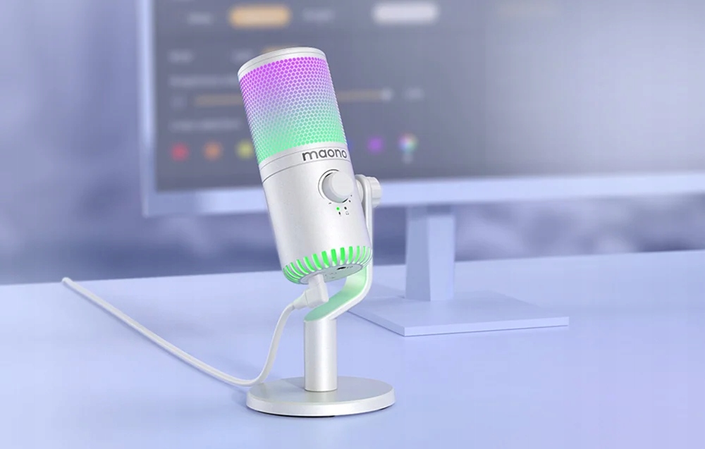 Mikrofonas Maono DM30RGB žaidimų skirta kompiuteriui studijinis dinaminis USB 35mm belsilt Mikrofonas Maono DM30RGB žaidimų skirta kompiuteriui studijinis dinaminis USB 35mm