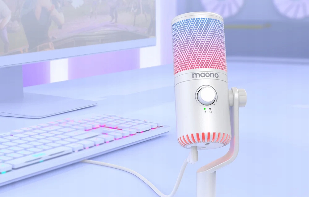 Mikrofonas Maono DM30RGB žaidimų skirta kompiuteriui studijinis dinaminis USB 35mm belsilt Mikrofonas Maono DM30RGB žaidimų skirta kompiuteriui studijinis dinaminis USB 35mm