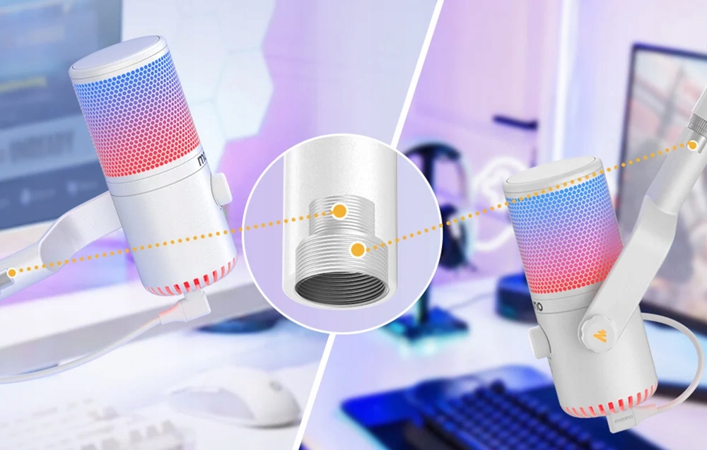Mikrofonas Maono DM30RGB žaidimų skirta kompiuteriui studijinis dinaminis USB 35mm belsilt Mikrofonas Maono DM30RGB žaidimų skirta kompiuteriui studijinis dinaminis USB 35mm